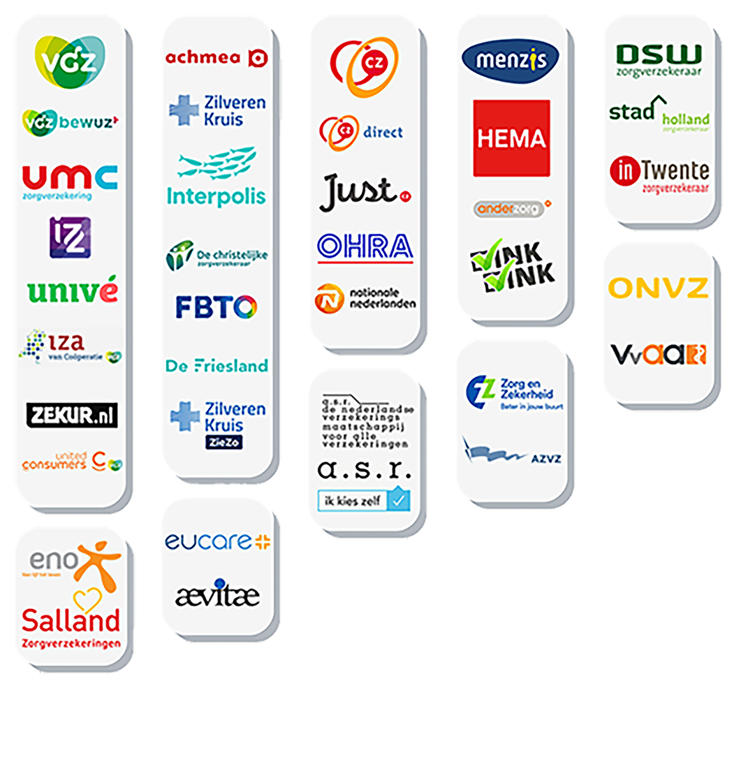 Wij hebben contracten afgesloten met alle zorgverzekeraars.