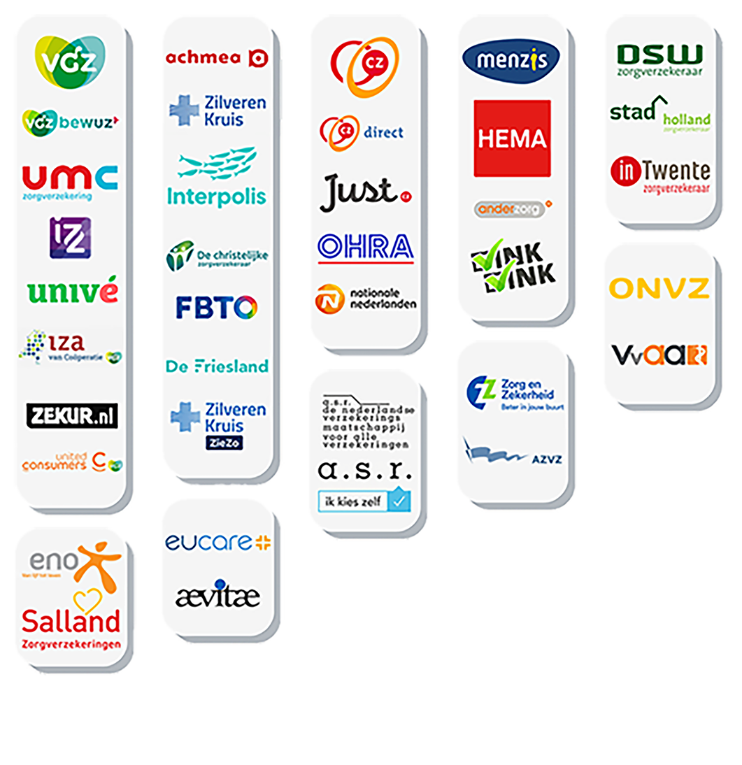 Wij hebben contracten afgesloten met alle zorgverzekeraars.